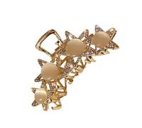 LIFKOME Rhinestone Cat Eye Stone Hair Claw Clip for Women Jaw Clip Lightweight and Smooth Stylish Gold Five-point Star Hair Accessory and Portable Use