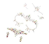 LIFKOME Rhinestone Face Gems Sticker Glow in The Dark 3 Sheets Face Tattoos with Glow Feature, Does Not Leave Residue, for Day of The Dead and Costume Party Use