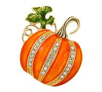 LIFKOME Rhinestone Pumpkin Brooch Lightweight Enamel Coated Festive Lapel Pin for Sweaters Coats Jackets Playful Halloween Thanksgiving Accessory with Dazzling Decoration