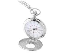 LIFKOME Roman Numerals Pocket Watch Pendant with Long Silver Chain for Everyday Use Compact Quartz Timepiece for Women and Men