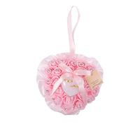 LIFKOME Rose Flower Wedding Ring Pillow Heart Shaped Cushion Box Pink Ring Case for Wedding Ceremony Party Favour