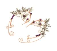 LIFKOME Rose Gold Leaf Ear Cuff Earrings Non-piercing Fairy Jewelry Handmade Clip Ons for Women Elegant Ear Wraps for Daily and Festival Wear