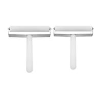 LIFKOME Seam Roller Pressing Wheel 2pcs for Mobile Device Screen Protector, White Silicone Stainless Steel, Reusable Film Laminating Tool for Repair