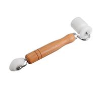 LIFKOME Seam Wallpaper Construction Tool with Ergonomic Solid Wood Handle Dual-Head Pom Pressure Roller Wheel for DIY and Professional Use Wear-Resistant Bearing Design for Smooth Wall