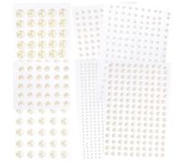 LIFKOME Self-adhesive Pearl Stickers Flat Back Abs Pearls 14 Sheets Strong Adhesive Multi-functional DIY Craft Makeup Decals for Nail Art and Phone Decoration for Face and Nails