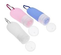 LIFKOME Silicone Travel Bottles 7pcs Refillable Squeeze Cosmetic Dispenser Set Pvc Bag and Keychains Portable Shampoo Empty Bottles for Toiletries Travel
