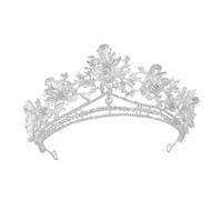 LIFKOME Silver Baroque Crystal Crown Tiara with Dazzling Rhinestones for Weddings Birthdays Elegant Events Sparkling Bridal Hair Accessory for Prom Party and Formal Occasions