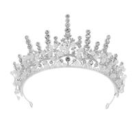 LIFKOME Silver Crystal Wedding Crown for Bride Lightweight Baroque Princess Tiara Headband Sparkling Bridal Hair Accessories for Weddings Proms Halloween Christmas Parties