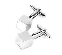 LIFKOME Silver Cube Shaped Stainless Steel Cufflinks for Men French Style Sleeve Buttons Unique Wedding and Business Accessories Metal Design gift for for for for for for for Anniversary Birthday