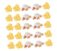 LIFKOME Simulation Popcorn Charms 20pcs White Resin DIY Craft Accessories for Phone Case Earrings Micro Landscape Photo Props Jewelry Making Ornaments