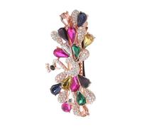LIFKOME Sparkly Peacock Rhinestone Hair Clip with Floral Design Non-slip Spring Barrette for Women Elegant Metal Hair Accessory for Weddings Proms and Parties