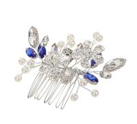 LIFKOME Sparkly Rhinestone Bride Hair Comb with Faux Pearl Flower Silver Side Comb Wedding Hair Accessories for Bridesmaids and Parties Secure Fit Comfortable Bridal Headpiece