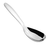 LIFKOME Stainless Steel Soup Spoon Deepened Design for Buffet Food Serving Cooking Spoon with Humanized Handle Kitchen Essential for Household and Party Use