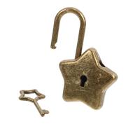 LIFKOME Star Shaped Padlock with Key for Diary Notebook Decorative Five-Pointed Lock Stylish DIY Accessory for Securing Notebooks and Personal Items Unique Elegant Design