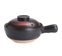 LIFKOME Stockpot Clay Cooking Pot Cookware Stovetop Chinese Style Traditional Cooking Casserole Style Rice Porridge Pot Clay with Single Handle Black L