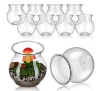 LIFKOME Succulent Planters and Wide Arrangement Options 10pcs Plastic Plants Vessel for Easy Plant Monitoring for Home Decor and Office Decor for Home Decor and Office Decor