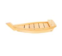 LIFKOME Sushi and Storage Boat Shaped Dish Wooden Japanese Style Plate Snack Tray for Serving Sushi Sturdy Wood Material with Elegant Design for Family Dinners and Special Parties