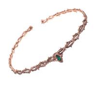 LIFKOME Thorn Crown Headpiece Rhinestone Crown Vintage Medieval Gothic Tiara Adjustable Antique Copper Green Rhinestones Wedding Cosplay Headwear for Women