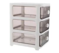 LIFKOME Three-layer Organizer for Cosmetics Makeup Display Case Plastic Storage Cabinet for Desk and Bathroom Countertop