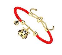 LIFKOME Tiger Year Red String Bracelet Amulet Braided Knot Charm for Luck for Friends Family Handmade Red Rope Bracelet
