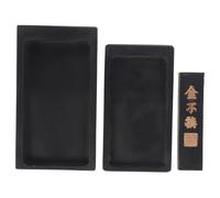 LIFKOME Traditional Chinese Calligraphy Inkstone Set with Ink Stick Natural Stone Inkslab for Writing Painting Artistic Expression Portable and Multipurpose for Students and Professionals