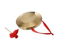 LIFKOME Traditional Chinese Copper Gong Pure Sound Effect 36cm Thickened and Golden Alloy Hand-made Percussion Musical Instrument with Hammer for Children’s Performance