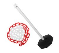 LIFKOME Traffic Safety Bollard Post with Plastic Chain and Water-Fillable Base, 3.3Ft Barrier for Parking Lots and Roadwork Areas