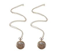 LIFKOME Train Mechanical Pocket Watch 2pcs Alloy Vintage Steampunk Unisex