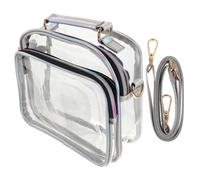 LIFKOME Transparent PVC Crossbody Bag Lightweight Clear Purse for Women Stadium Approved Concert Tote with Large Capacity and Fashionable Design for Party Shopping Travel