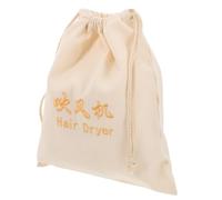 LIFKOME Travel Drawstring Hair Dryer Bag Hemp Cloth Storage Pouch with Secure Closure for Hair Curler and Attachments Organizer Portable Bathroom and Hotel Accessory