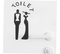 LIFKOME Unisex Bathroom Sign Acrylic Gender Symbols Self Adhesive Toilet Door Sign for Home Office Hotel Minimalist Restroom Identification Decor