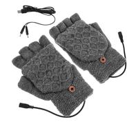 LIFKOME USB Heated Winter Thermal Mitts Unisex Windproof Hand Warmers for Outdoor Sports and Half Finger Gloves with Dual Sided Heating Comfortable Fit for Men and Women