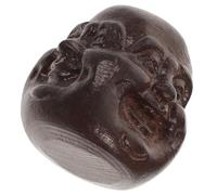 LIFKOME Vietnamese Agarwood Four-faced Buddha Hand Carved Ornament Buddha Head Statue Feng Shui Wood Carving Decor for Home Office Car Meditation