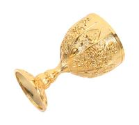 LIFKOME Vintage Brass Chalice Goblet with Engraved Floral Pattern Shatter Resistant Pure Wine Cup for Cocktails Whiskey European Style Wedding and Home Decor