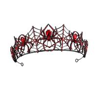 LIFKOME Vintage Gothic Black Spider Crown with Alloy Rhinestones Comfortable Secure Fit Headpiece for Women Halloween Party and Themed Event Tiara Elegant Dark Spider Web Design
