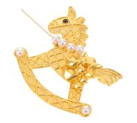 LIFKOME Vintage Horse Brooch with Faux Pearl and Ingot Metal Lapel Pin for Coats Sweaters Shirts Dresses Elegant Animal Collar Pin for Birthday Parties Festivals Holidays Decoration