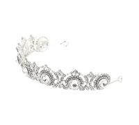 LIFKOME Vintage Rhinestone Wedding Crown Headband for Women Bridal Tiara Hair Accessory Elegant Princess Headdress for Birthday Prom Party and Special Occasions