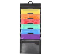 LIFKOME Wall Hanging File Organiser, Portable Pp Expanding Document Folder with Handle, Simple Black Office Document Storage for School and Travel
