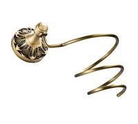 LIFKOME Wall-mounted Copper Hair Dryer Holder with Embossed European Style Round Base, Antique Bronze Finish Bathroom Hair Tool Organizer Rack for Home Storage