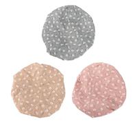 LIFKOME Waterproof Double Layers Shower Caps Made of Polyester and Peva for Women 3pcs Elastic Fast Dry Bathing Caps Lightweight and Easy to Carry for Showering and Travelling