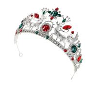 LIFKOME Winter-themed Elk Crown Rhinestone Wedding Headpiece for Bride Reindeer Antlers Festive Headband Party Birthday