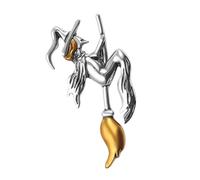 LIFKOME Witch Riding Broom Unique Accessory Brooch for Women Small Alloy Costume Prop and Decoration Pin for Party and Banquet