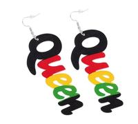 LIFKOME Wood Drop Earrings with Alphabet Letters, Unique African Accessories for Women, Lightweight Wooden Letter Earrings to Match Different Kinds of Dressing and Attract Attention