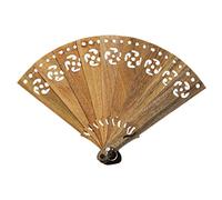 LIFKOME Wood Mini Folding Fan Pendant Vintage Retro Hanging Ornament Decorative DIY Crafts Keychain for Bags Gift Craft Accessory
