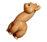 LIFKOME Wooden Alpaca Statue Cute Animal Figurine Carved Craft Decorative Ornament for Home Office Desk Charm and Playful Miniature Animal Decoration