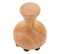 LIFKOME Wooden Meridian Massage Brush Health Enhancement Tool with 12 Rolling Beads for Muscle Relaxation and Deep Tissue Relief, Mushroom-Shaped Suitable for Neck and Back Use in Office