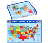 LIFKOME World Map Classroom 2 Pack Geography Map America Wall Posters Educational Decor for Learning 20X14 Inches