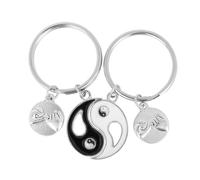 LIFKOME Yin Yang Keyrings Couple Keychain Set Tai Chi Splicing Key Pendant Romantic Gift for Couples Anniversary Love Symbol