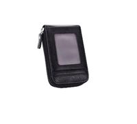 LIFKOME Zip Card Holder Pouch Business Card Bag for Men Women Credit Case Organizer Travel Essential Black