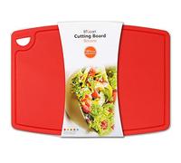 Liflicon Extra Large Thick Silicone Cutting Boards for Kitchen 14.6'' x 10.43'' Flexible Cutting Chopping Boards/Mats Non-slip Deep Drip Juice Groove, Dishwasher Safe-Red